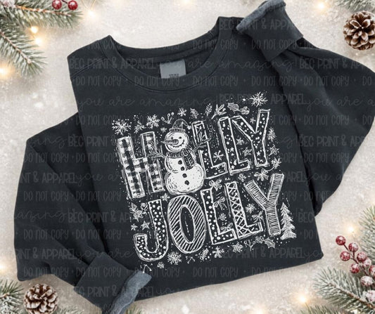 Holly Jolly Sketch - DTF