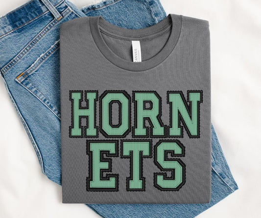 Hornets - Kelly Green/Black (Prepster Mascot) - DTF