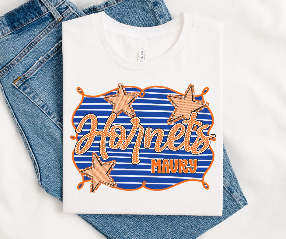 Hornets - Maury Royal Blue/Orange(School Spirit Framed Mascot) - DTF