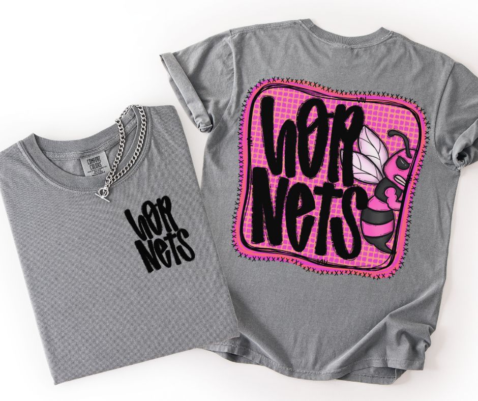 Hornets (Pink Frame Mascots 2-in-1 front/back) - DTF
