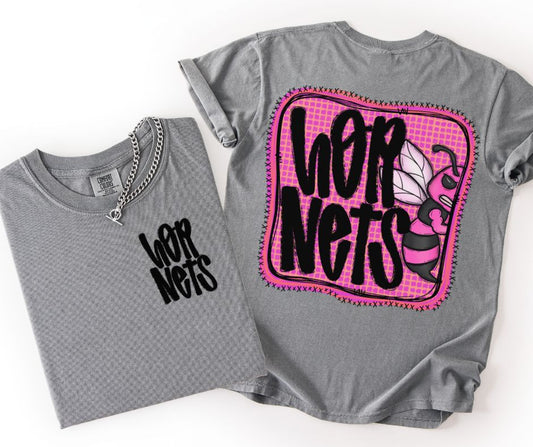 Hornets (Pink Frame Mascots 2-in-1 front/back) - DTF