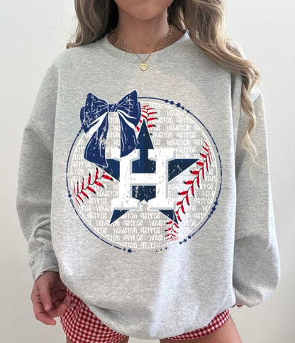 Astros (Baseball Bow Typography) - DTF