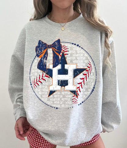Astros (Baseball Bow Typography) - DTF