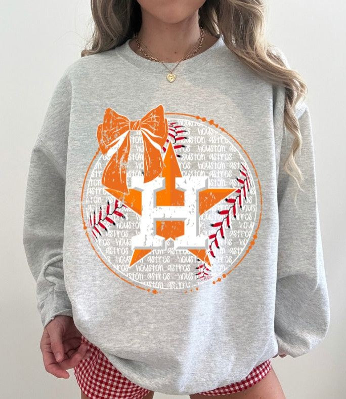 Astros (Baseball Bow Typography) - DTF