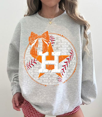 Astros (Baseball Bow Typography) - DTF
