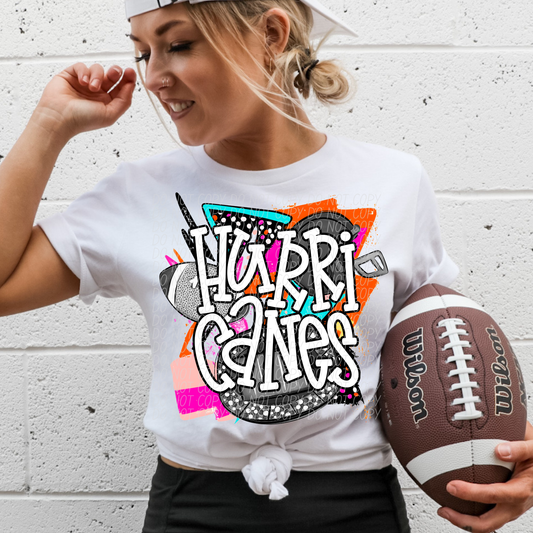 Hurricanes (Bright Retro Football Mascot) - DTF