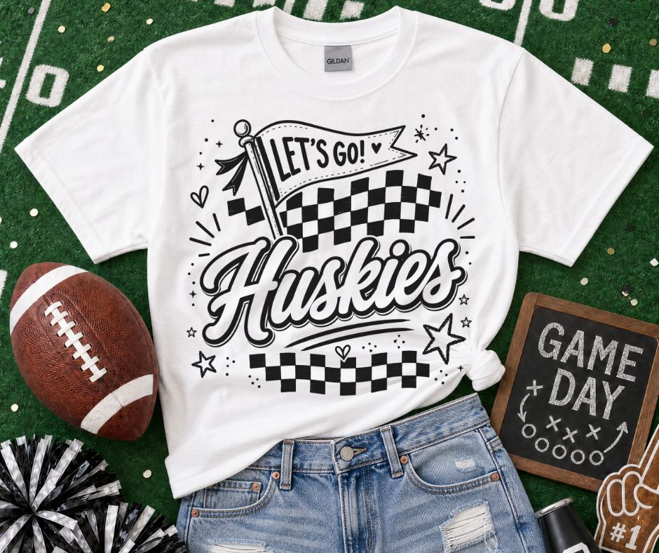 Huskies (Lets Go Doodle Check Mascot) - DTF