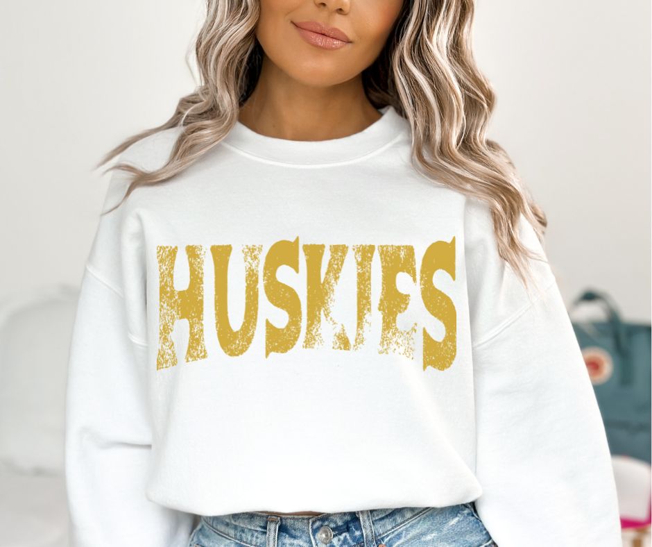 Huskies - Vegas Gold (single color grunge) - DTF