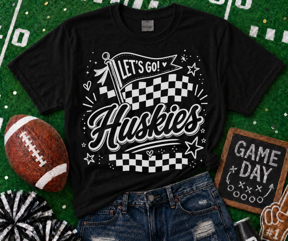 Huskies (Lets Go Doodle Check Mascot) - DTF