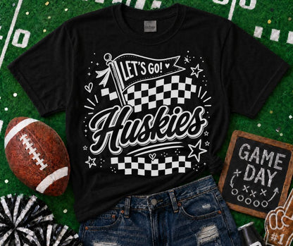 Huskies (Lets Go Doodle Check Mascot) - DTF