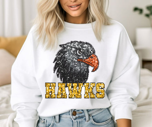 Hawks - yellow gold ALL SEQUINS - DTF