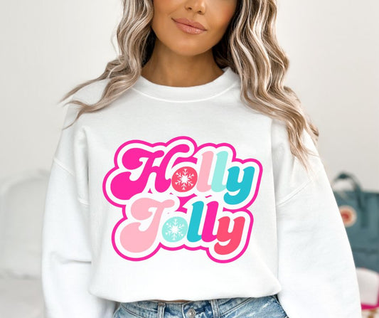 Holly Jolly (retro pink) - DTF