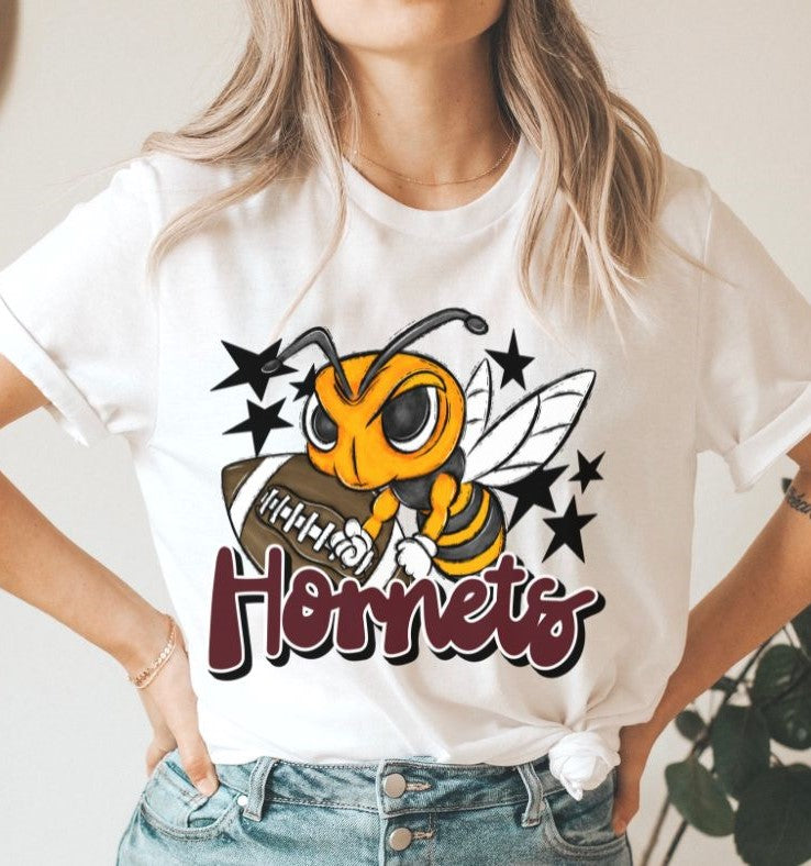 Hornets Mascot (stars - maroon) - DTF