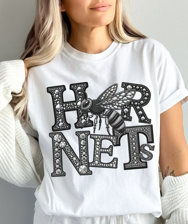 Honets Rhinestone Transfer Hornets (Faux Rhinestone Mascots) - DTF – BEC Print & Apparel
