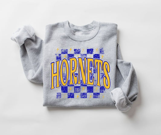 Hornets checkerboard (yellow gold/royal blue) - DTF