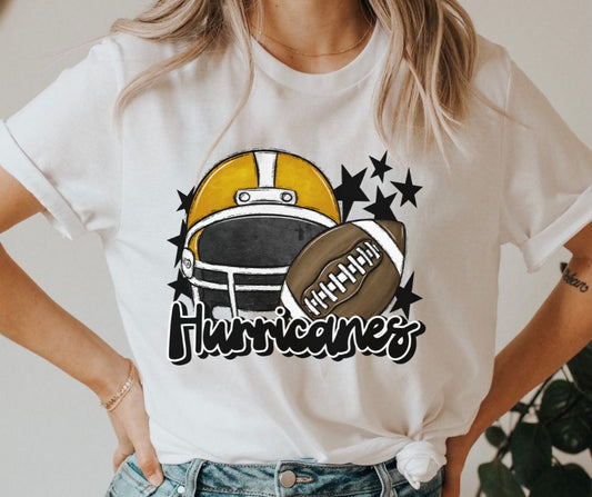 Hurricanes Mascot (stars - gold/black helmet) - DTF