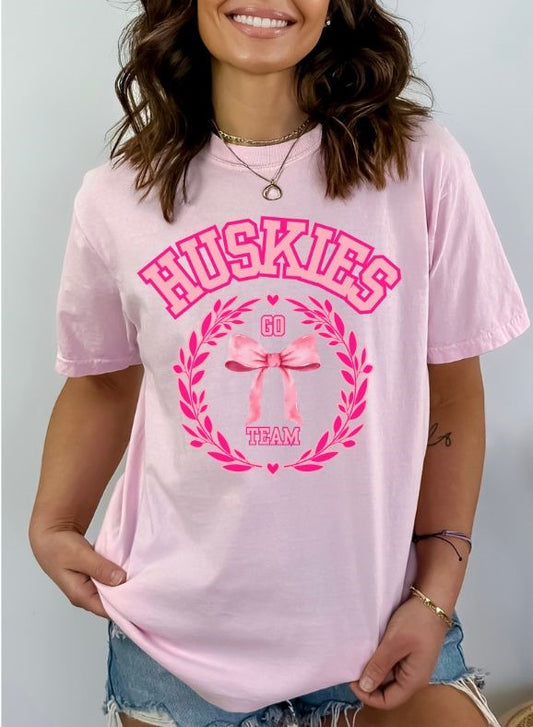 Huskies (Coquette Pink Bows) - DTF