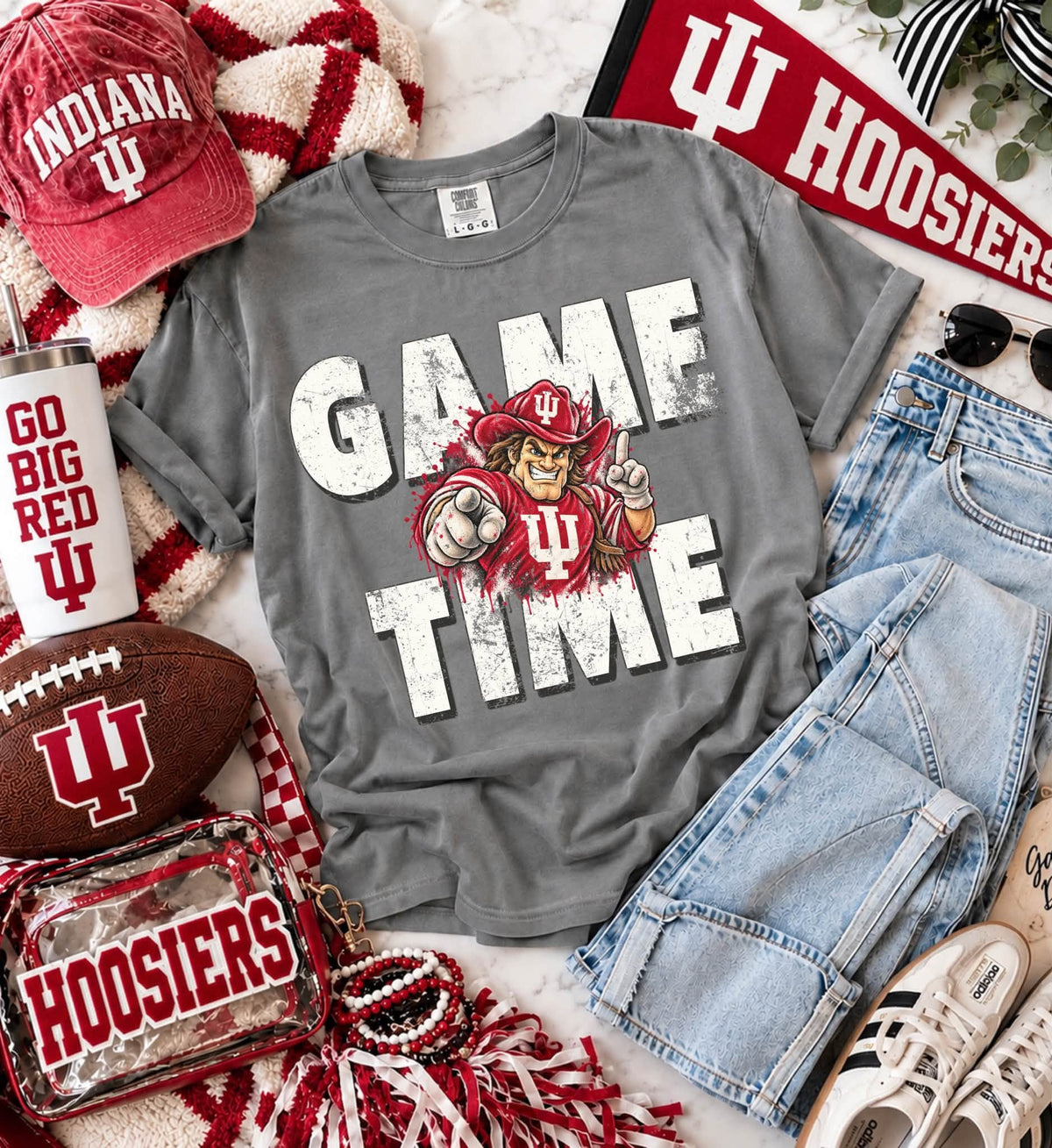 Indiana (Distressed Game Time Mascots) - DTF