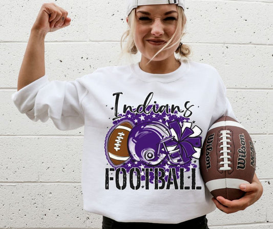Indians - Purple (Stars Football Mascots) - DTF