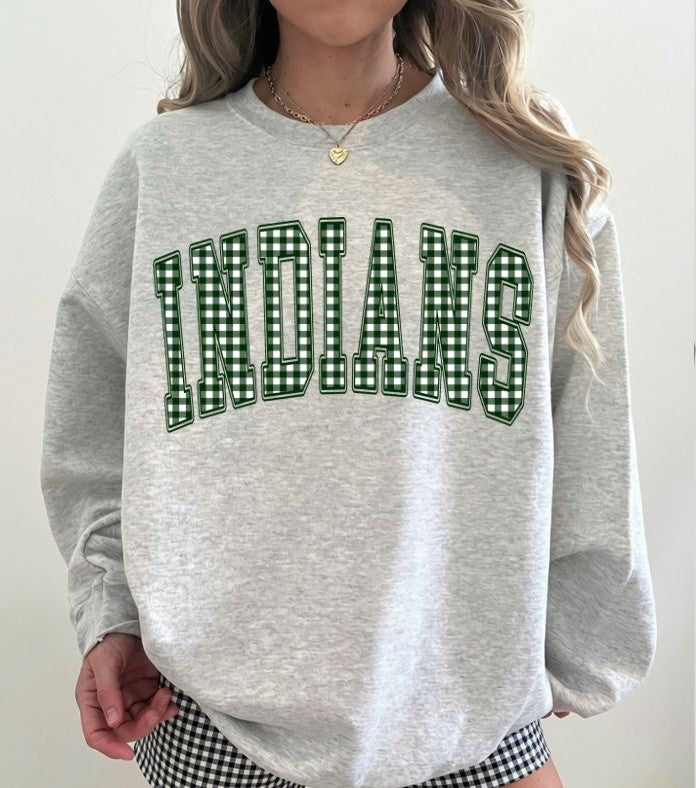 Indians (Gingham Varsity Arch Mascot) - DTF