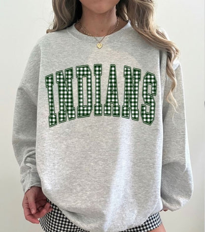 Indians (Gingham Varsity Arch Mascot) - DTF