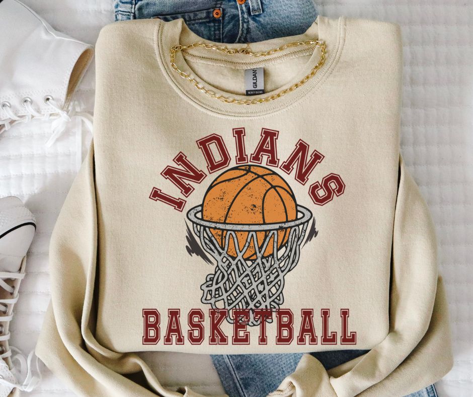 Indians (Basketball Grunge Mascot) - DTF