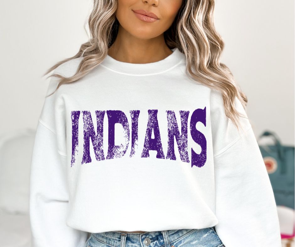 Indians - Purple (single color grunge) - DTF