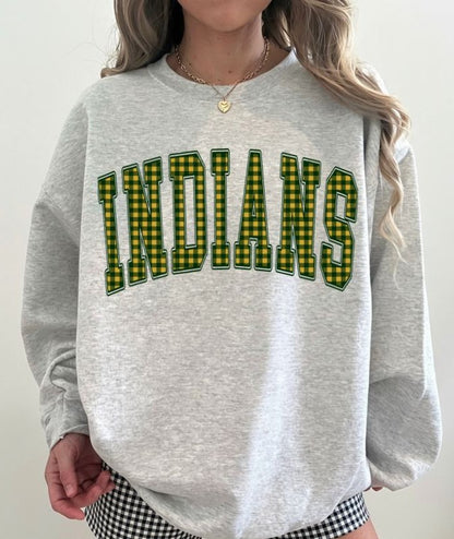 Indians (Gingham Varsity Arch Mascot) - DTF