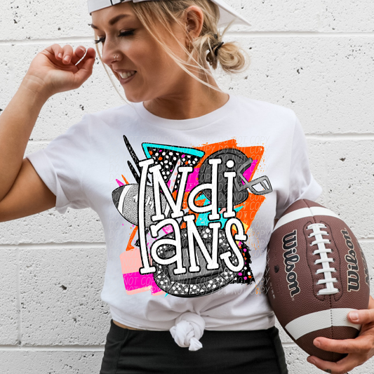 Indians (Bright Retro Football Mascot) - DTF