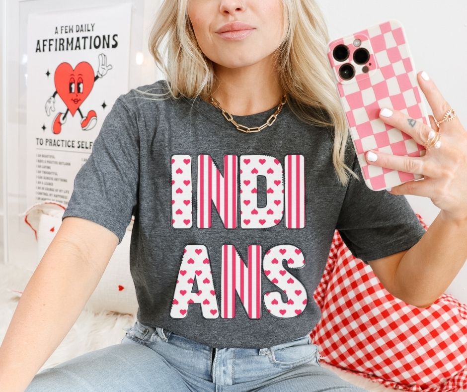 Indians (Hearts and Stripes Mascot) - DTF