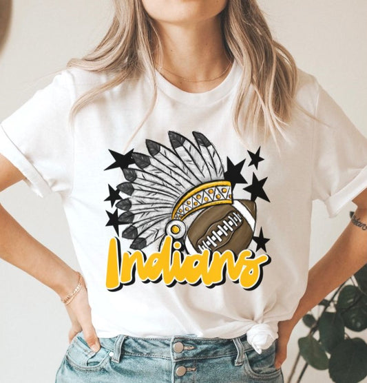 Indians Mascot (stars - yellow gold) - DTF