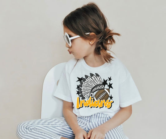 Indians Mascot (stars - yellow gold and black) - YOUTH - DTF