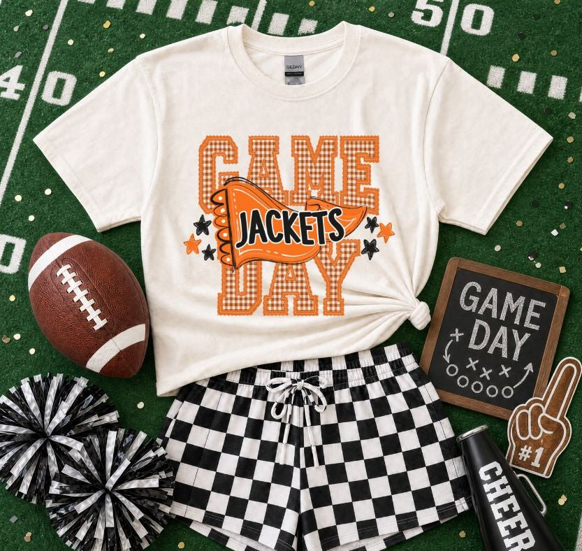 Jackets - Orange/Black (Preppy Game Day Pennant Mascot) - DTF