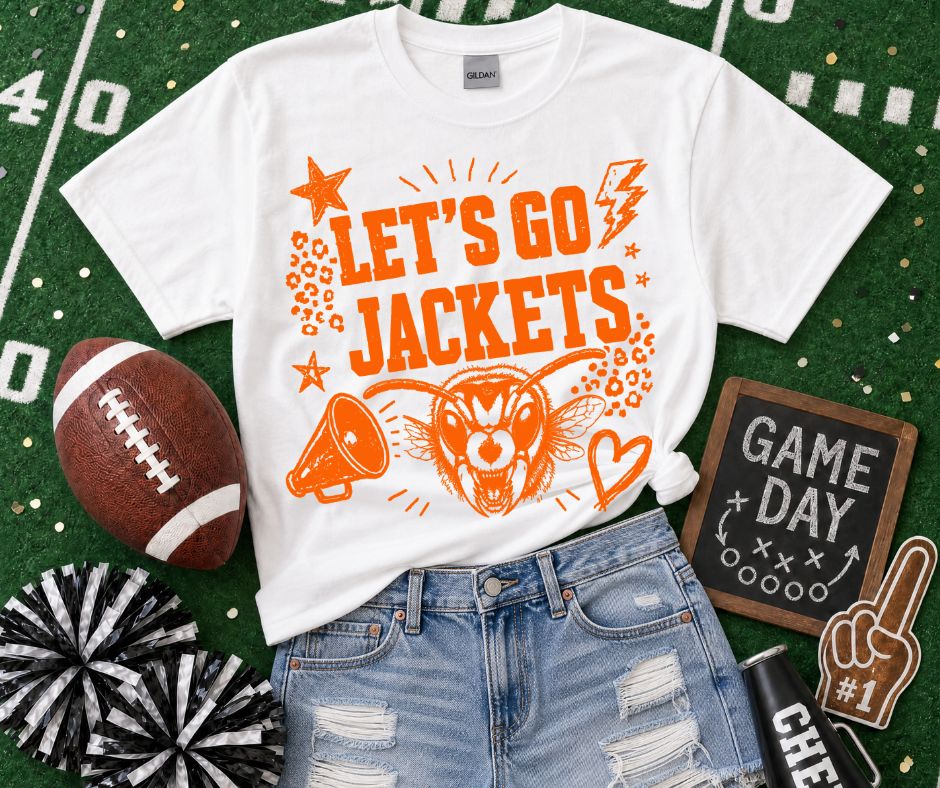 Jackets Orange (Lets Go Doodle Leopard Mascot) - DTF