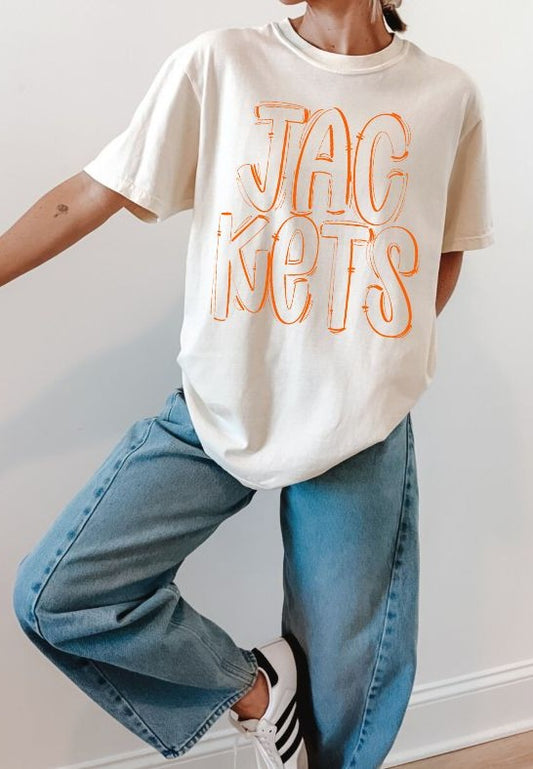 Jackets - Orange Outline (Spaced Out School Spirit) - DTF