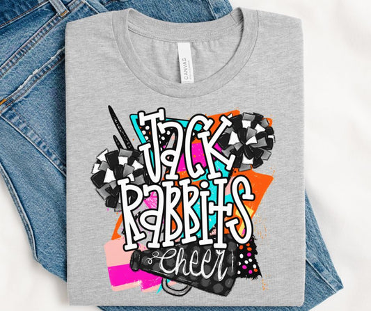 Jackrabbits (Bright Retro Cheer Mascot) - DTF