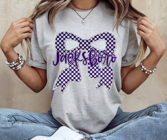 Jacksboro - Purple (Quilted Bow Mascot) - DTF