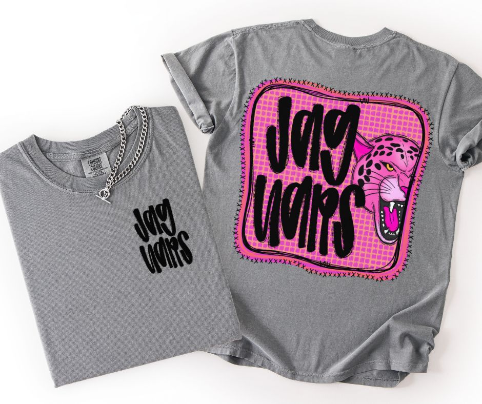 Jaguars (Pink Frame Mascots 2-in-1 front/back) - DTF