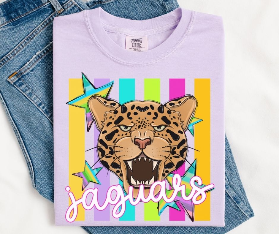 Jaguars (Colorful Stripes Mascot) - DTF