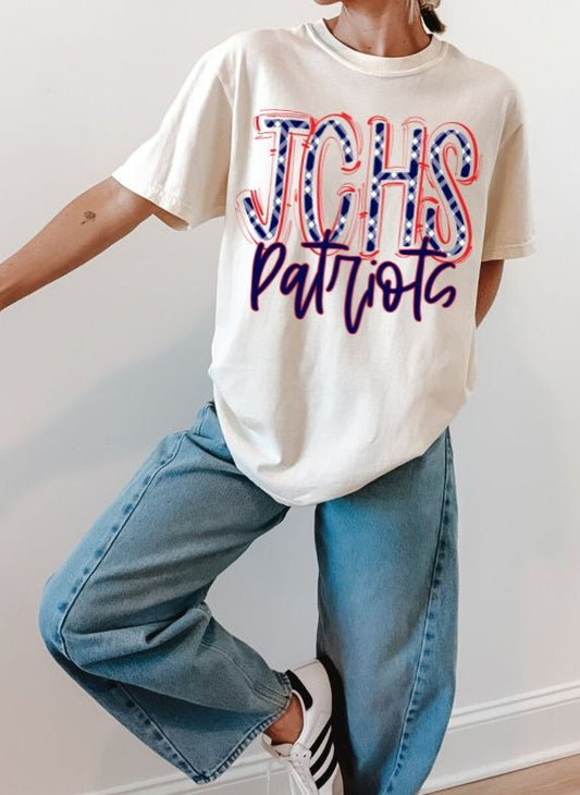 JCHS Patriots - Navy Plaid/Red (Spaced Out School Spirit) - DTF