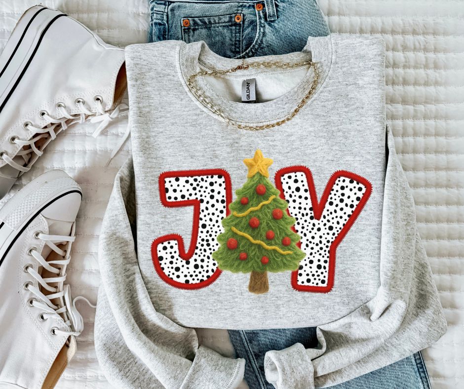 Joy Christmas Tree (Faux Yarn) - DTF