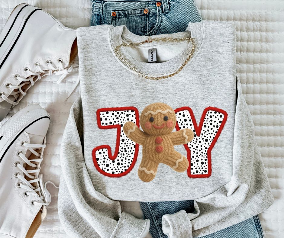 Joy Gingerbread Man (Faux Yarn) - DTF