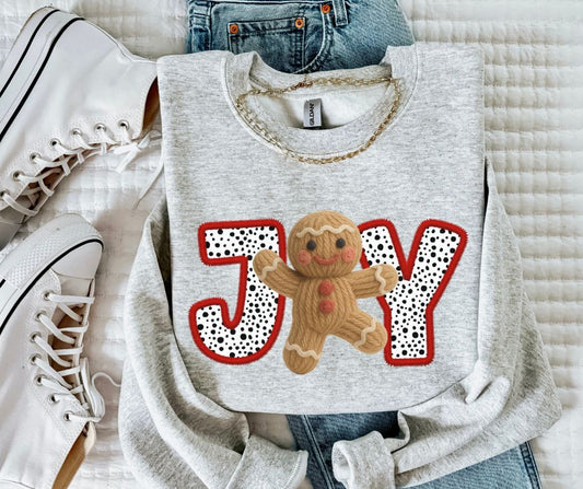 Joy Gingerbread Man (Faux Yarn) - DTF