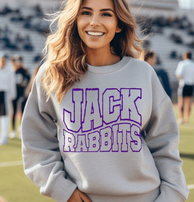 Jack Rabbit Violet Jackrabbits - Purple (Outline Wave Mascot) - DTF – BEC Print & Apparel