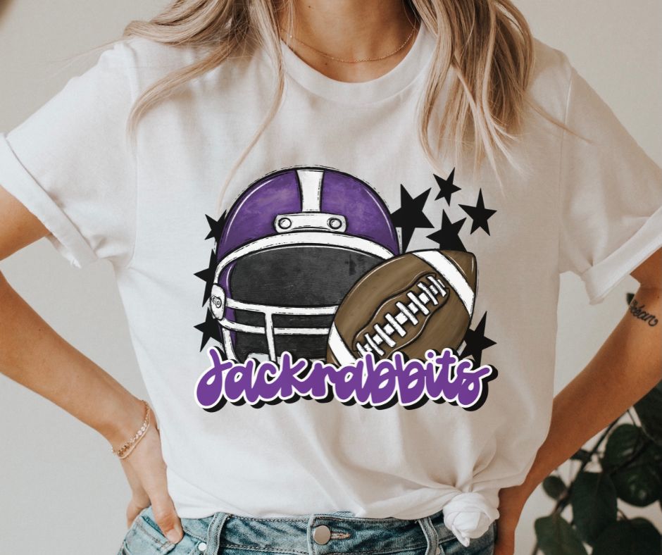 Jackrabbits Mascot (stars - purple helmet) - DTF