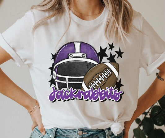 Jackrabbits Mascot (stars - purple helmet) - DTF