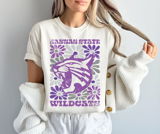 Kansas State (Groovy Floral - College) - DTF