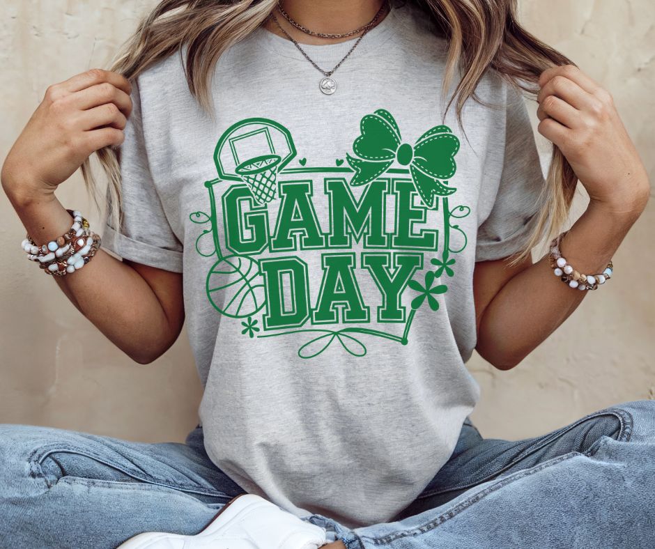Basketball Game Day Coquette (Kelly Green) - DTF