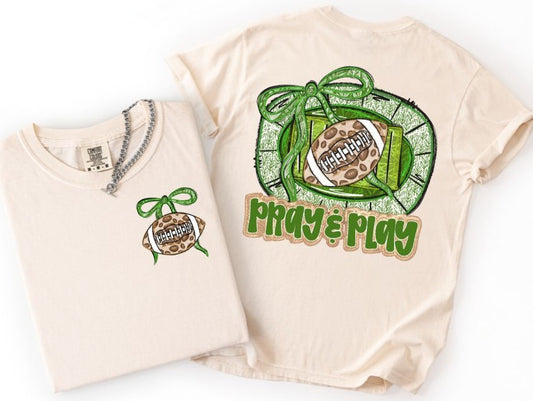 Pray and Play Football - Kelly Green (2-in-1 front/back design) - DTF
