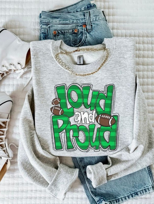 Loud and Proud Football (Kelly Green) - DTF